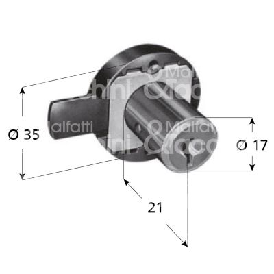 Prefer fu01 serratura per anta a catenaccio Ø 17 lunghezza mm 21 ambidestra chiave piatta kd rotazione 180° 2 estrazione nero