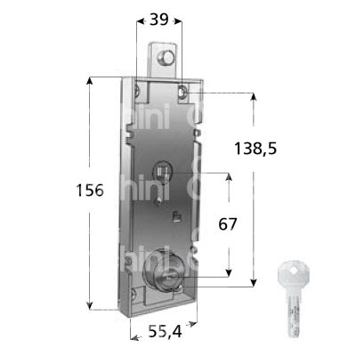 Prefer w5510822 serratura per basculante a 1 punto di chiusura foro tondo / chiave punzonata cifratura kd