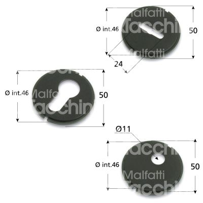 Securemme 4010xbk inserto foro sagomato nero mm 50 Ø 46