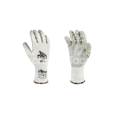 U-power 144038 guanti lavoro fit materiale palmo nitrile taglia 8 colore bianco