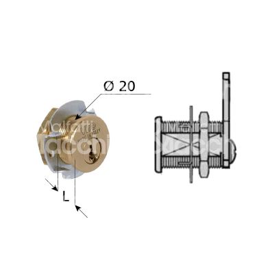 Viro 105690 serratura universale a leva Ø 20 lunghezza mm 35 ambidestra chiave piatta kd rotazione 90° + 90° 1 estrazione ottone