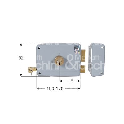 Viro 1750307141 serratura per portoncino scrocco piÙ catenaccio doppio cilindro / cilindro fisso e 60 dx