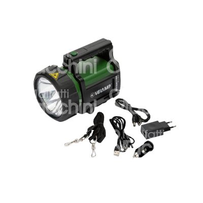 Velamp ir6665w torcia/faro doomster trekk led alimentazione 220v/12v auto - batteria li-ion 3,7v 2400 mah lumen 350 lm - 5 w - ip 44