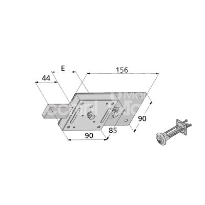 Welka 01145801 ferroglietto 4 mandate e 45 dx cilindro tondo staccato chiave piatta