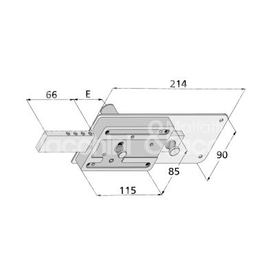 Welka 01250501 ferroglietto 6 mandate e 50 dx cilindro tondo fisso chiave piatta sporg. cil. 50