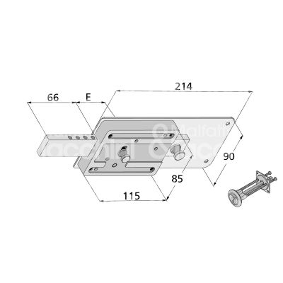 Welka 01250801 ferroglietto 6 mandate e 50 dx cilindro tondo staccato chiave piatta