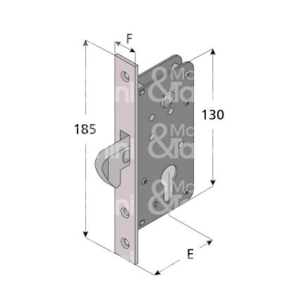 Welka 02630000 serratura infilare a gancio sporgente e 30 ambidestra per porte interne ottone lucido foro sagomato