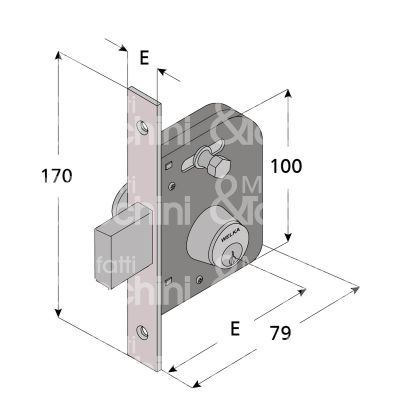 Welka 06545000 serratura per cancello impennata scrocco con mandata e 45 ambidestra cilindro tondo fisso 1 mandate