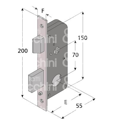 Welka 06730000 serratura per cancello impennata scrocco piÙ catenaccio e 30 ambidestra cilindro tondo Ø 22 2 mandate