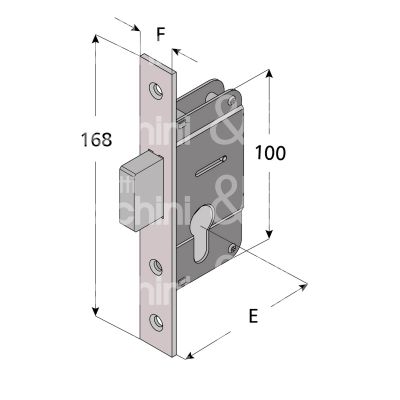 Welka 10920010 serratura infilare per infissi legno/ferro 1 mandate cilindro sagomato 20 laterale solo catenaccio