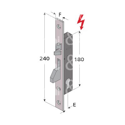 Welka 31035100 elettroserrature per montante laterale e 35 ambidestra foro sagomato 1 mandate frontale 22 x 240