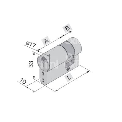 Welka 60122051 mezzo cilindro sagomato 27 x 10 = 37 mm chiave piatta profilo dx cifratura kd ottone satinato