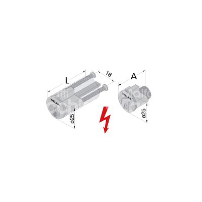 Welka 60901001 cilindro per serratura elettrica 27 x 50 mm Ø 25 chiave piatta profilo dx cifratura kd cromo lucido