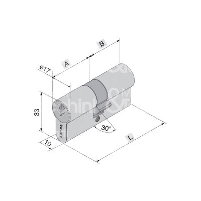 Welka 70022340 cilindro sagomato chiave/chiave 39 x 27 = 66 mm chiave piatta cifratura kd ottone satinato