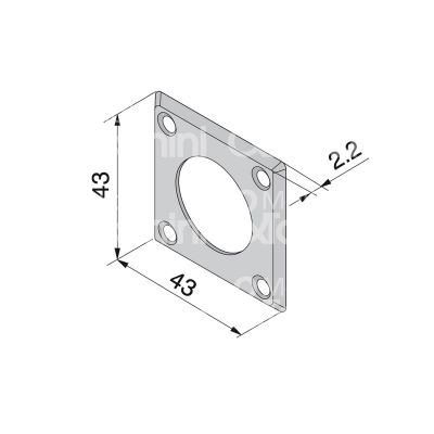 Welka 80002010 bocchetta ferro foro tondo mm 43 x 43