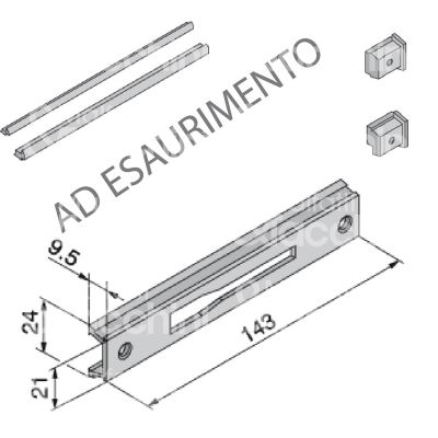 Welka 87503150 contropiastra alluminio per profilati ambidestra