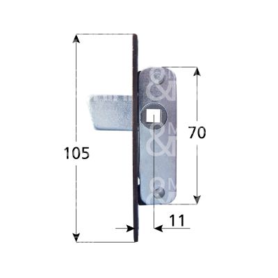 M&t 900 09384 movimento cremonese infilare art. 10022a acciaio bronzato e mm 10 chiusura laterale frontale mm 115 x 15 cassa mm 70 x 22