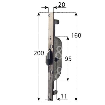 M&t 900 09407 movimento cremonese infilare osmet b.q acciaio bronzato frontale mm 200 x 20