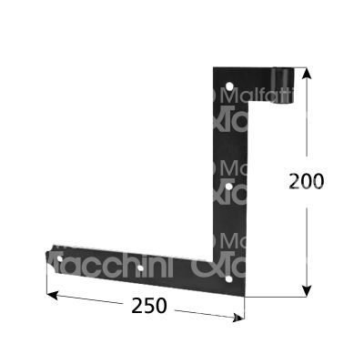 M&t 900 12800 cantonale per persiana art. 242 torino ferro nero mano dx-sx Ø mm 12 l mm 250 x h mm 200