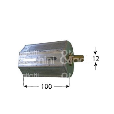 M&t 900 13712 calotta ferro art. rrl.160.60.13 attacco ottagonale liscio l mm 100 - Ø mm 60