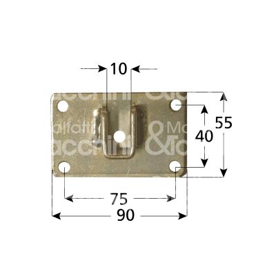 M&t 900 13871 supporto con appoggio art. csv.090.55.10 ferro tropicalizzato interasse mm oriz.75 vert.40 attacco quadro - Ø mm 10 - l mm 90 - h mm 55