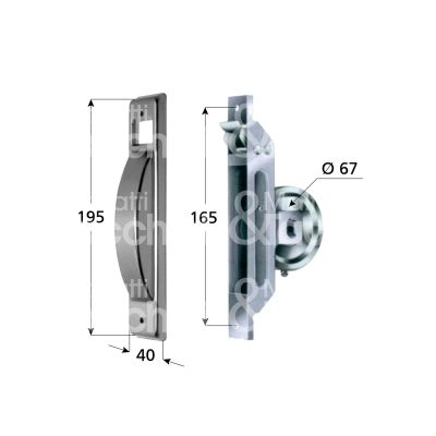 M&t 900 14060 avvolgitore semincasso art. a765e mt 5 Ø mm 67 interasse mm 165 con placca finitura argento mano ambidestro