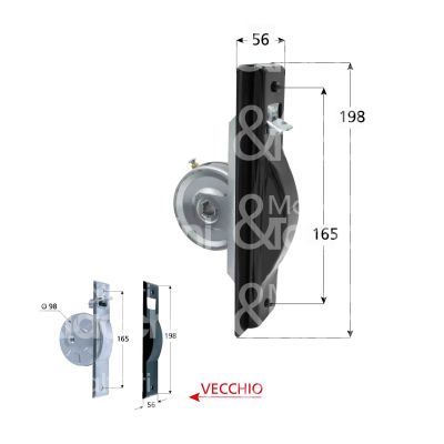 M&t 900 14065 avvolgitore semincasso art. a916dx mt 5,5 Ø mm 67 interasse mm 165 con placca finitura nero mano dx