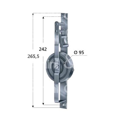 M&t 900 14095 avvolgitore esterno art. a606 mt 6 Ø mm 95 interasse mm 242 senza placca finitura cromato