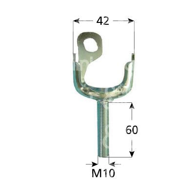 M&t 900 14383 supporto art. ssf.10m.sc.fz ferro zincato Ø m 10 x 60 - l mm 42 x