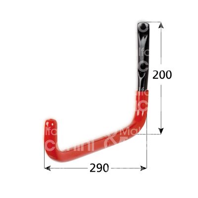 M&t 900 15765 gancio singolo per bici art. 29 acciaio verniciato con guaina in plastica applicazione parete mm 200 x 290