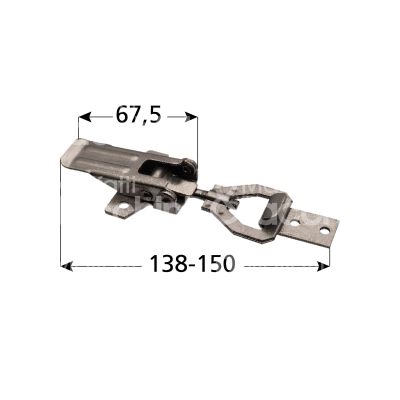 M&t 900 25461 chiusura a leva art. 2.05.00 acciaio inox senza portalucchetto mm 67,5