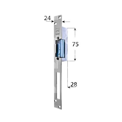 M&t 901 01005 incontro elettrico spe74e da incasso con fermo ambidestra 10-24v mm 75 x 29 x 20 con frontale con antiripetitore