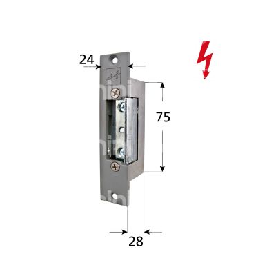 M&t 901 01030 incontro elettrico spe74 da incasso senza fermo ambidestra 10 - 24v mm 75 x 20.5 x 28 con frontale con antiripetitore