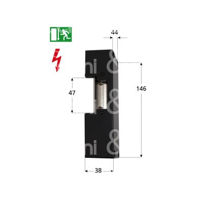 M&t 901 01040 incontro elettrico 24atp per antipanico ambidestra 6 - 12v mm 146 x 38 x 44 senza frontale con antiripetitore