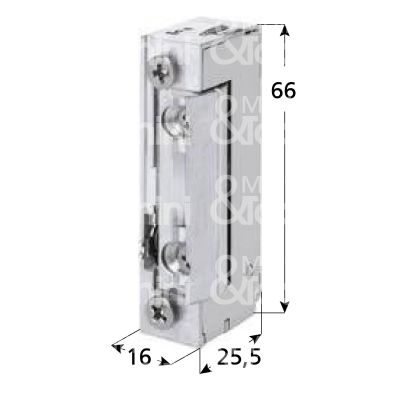 M&t 901 01254 incontro elettrico 148 da incasso senza fermo ambidestro 10 - 24v mm 66 x 16 x 25,5 con antiripetitore