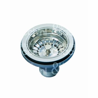 M&t 910 12625 piletta per lavelli inox, sintetici e ceramica basket funzione senza troppo pieno attacco 1 pollici 1/2 tappo senza