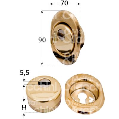 M&t 935 04045 protettore incasso interasse fori mm 38 misura Ø 54 profondita' mm 18 - registrabile cromo satinato