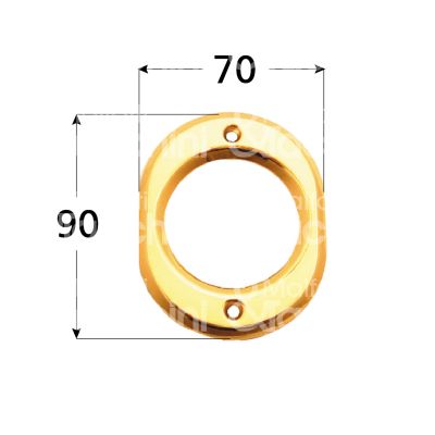 M&t 935 04200 mostrina foro protettore ottone lucido mm 70 x 90 Ø 50