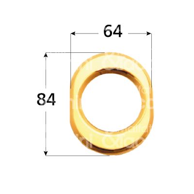 M&t 935 04224 mostrina foro protettore ottone lucido mm 64 x 84 Ø 50