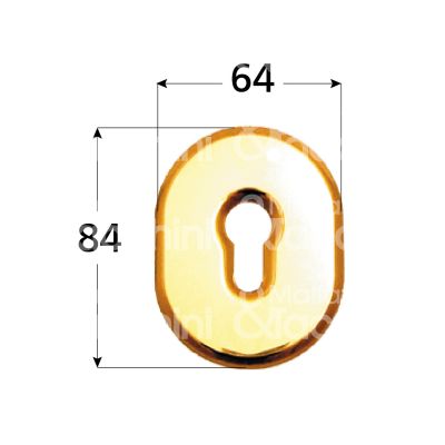 M&t 935 04230 mostrina foro sagomato ottone lucido mm 64 x 84