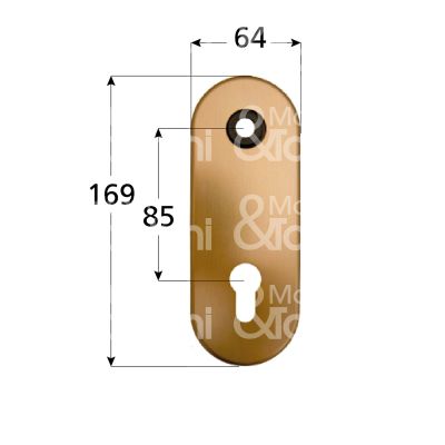 M&t 935 04261 placca foro maniglia piÙ cilindro alluminio bronzato interasse 85 mm 64 x 169