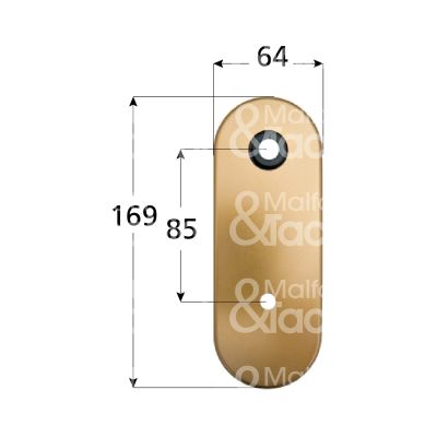 M&t 935 04271 placca foro maniglia piÙ codolo alluminio bronzato interasse 85 mm 64 x 169