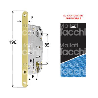 Stv serrature a650t188nb serratura magnetica attrazione bordo tondo e 50 int. man. 85 catenaccio cromo satinato